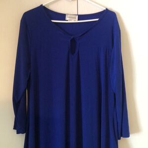 Women’s flowy CW classics Blue 3/4 Sleeve feminine blouse top